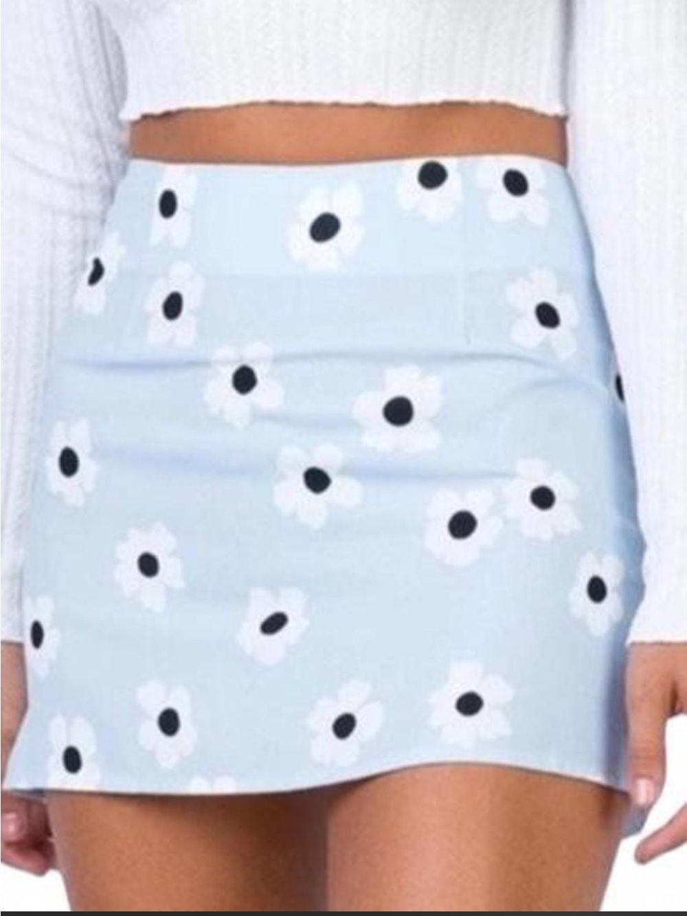 Princess Polly Pastel Blue Daisy Mini Skirt